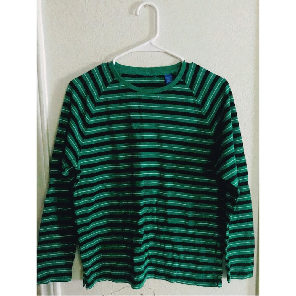 Green striped sweater